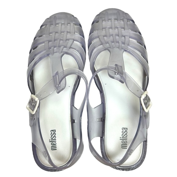 Melissa - Women’s ‘Possession' Jelly Fisherman Flat Sandals - Clear, Size 8 US - Picture 9 of 16